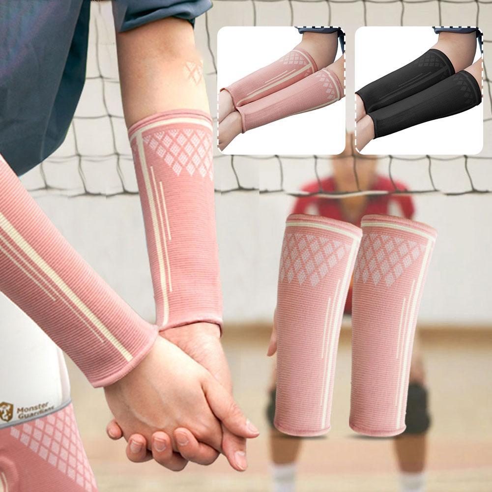 Bóng chuyền Cánh Tay Tay Thể Thao Vòng Tay Bảo Vệ Cẳng Tay Nén Tay Ban Nhạc Tay Mồ Hôi Hỗ Trợ Cổ Tay Nẹp Bọc Bảo Vệ Color: Black Size: L