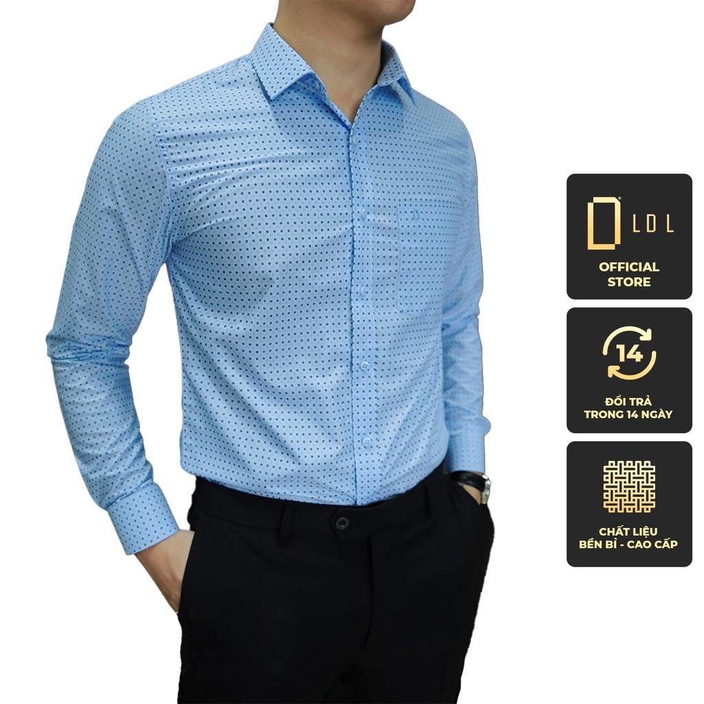 Áo sơ mi nam dài tay công sở kiểu hàn quốc chấm pi chất liệu bamboo hạn chế nhăn nhàu LDL size 45 - 85kg - SM102