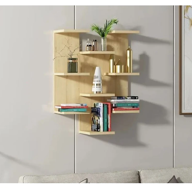 Kệ Gỗ Trang Trí Treo Tường 9 Tầng Tundo CTKT513 KT 59 x 75 x 21.7cm