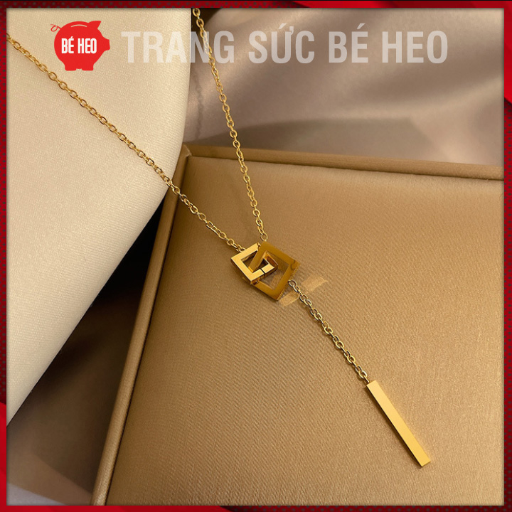 Dây chuyền titan khóa vuông - Trang sức Bé Heo BHDC266
