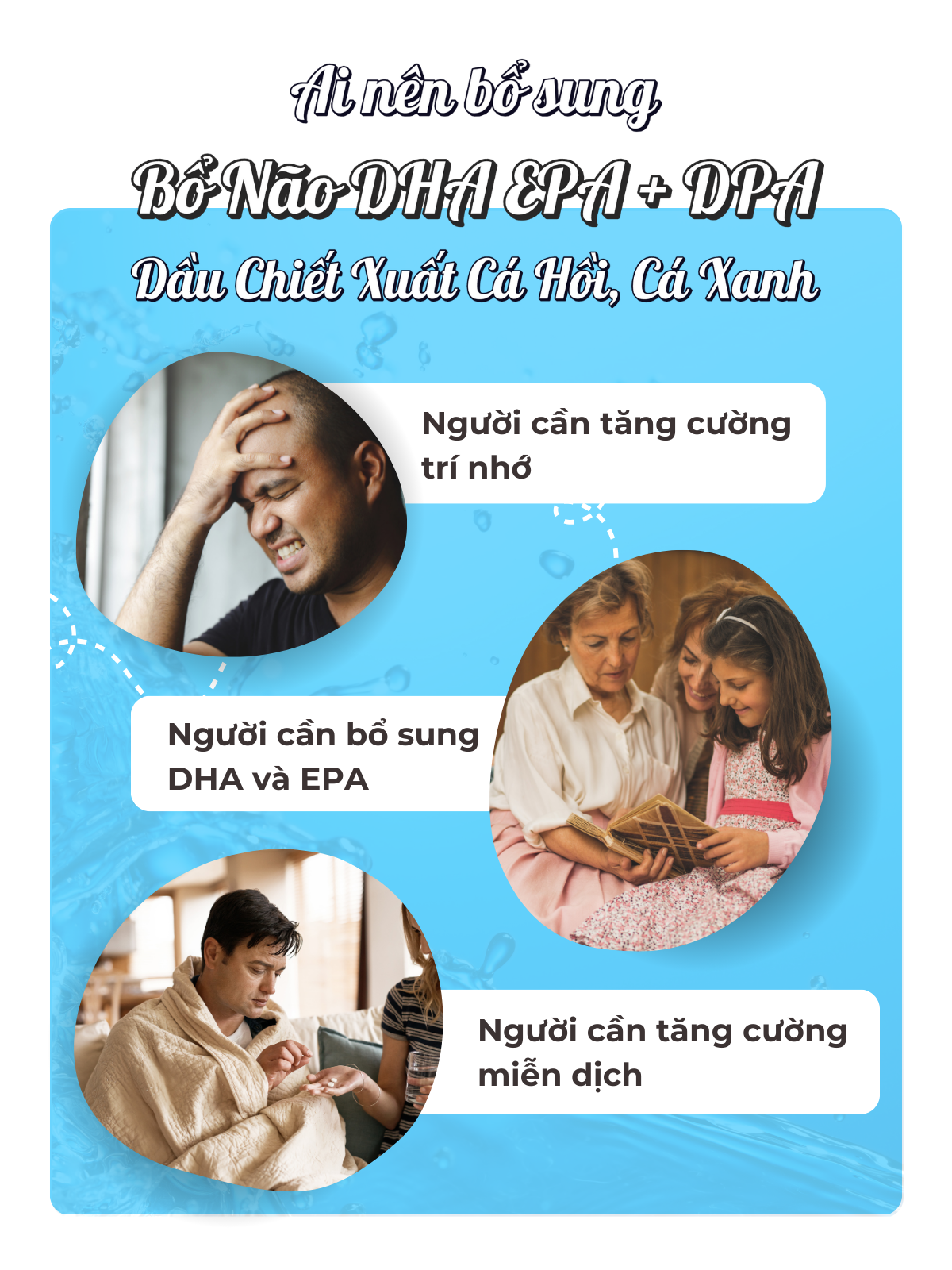 Viên Uống Bổ Não DHA EPA + DPA Dầu Chiết Xuất Cá Hồi, Cá Xanh Nhật Bản Seedcoms