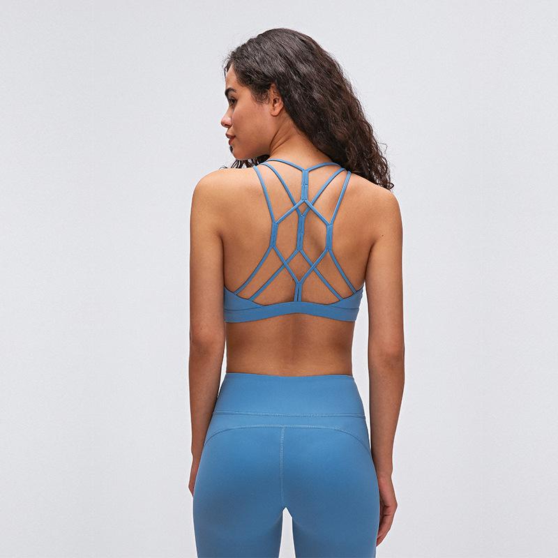 Tập Thể Dục Thể Thao Áo Ngực Thể Thao Yoga Áo Crop Top Gợi Cảm Chéo Lưng Làm Đẹp Chống Sốc Chặt Push Up Nữ Bralette Hoạt Động Áo Haut femme