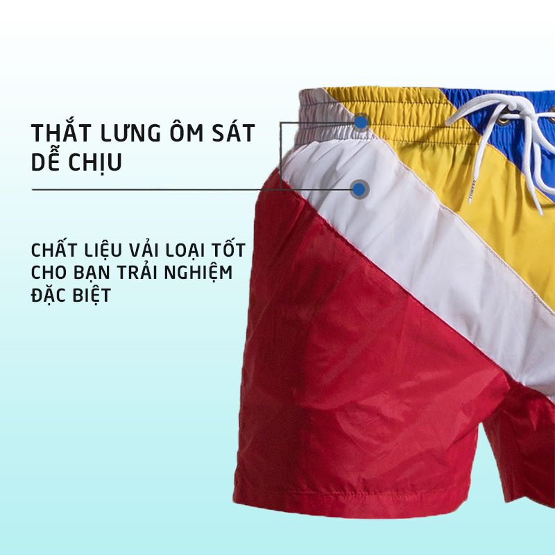 Quần short đi biển vải dù nhanh khô cao cấp 3 túi Desmiit S7938 Sportslink