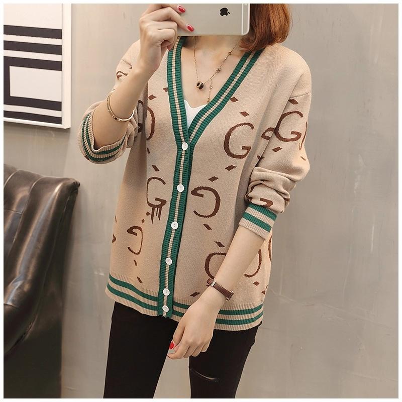 Áo khoác len nữ cardigan cổ V, áo len nữ phối viền cá tính