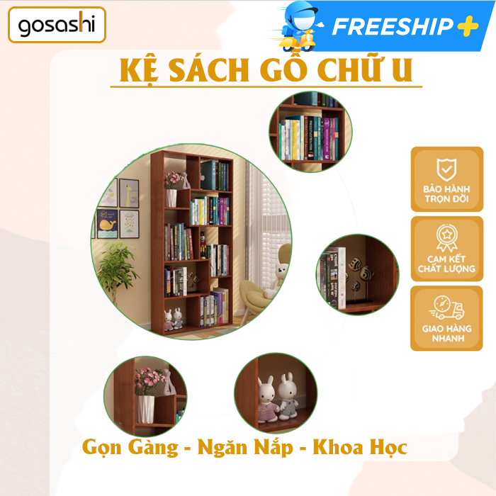 Kệ Sách Đứng Đa Tầng Đặt Sàn Cao Cấp, Độ Bền Cao, Dễ Lắp Đặt Thương Hiệu Gosashi-KSGCU