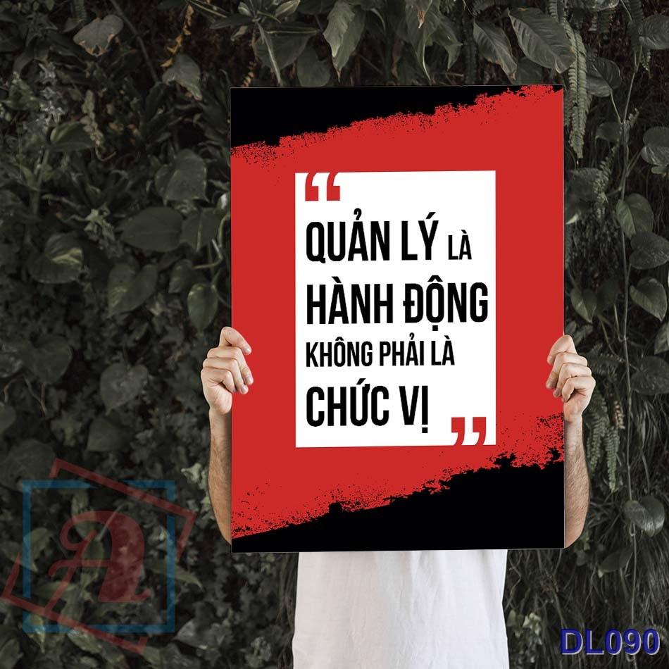 Tranh động lực trang trí văn phòng làm việc - Quản lý là hành động, không phải chức vụ - DL090
