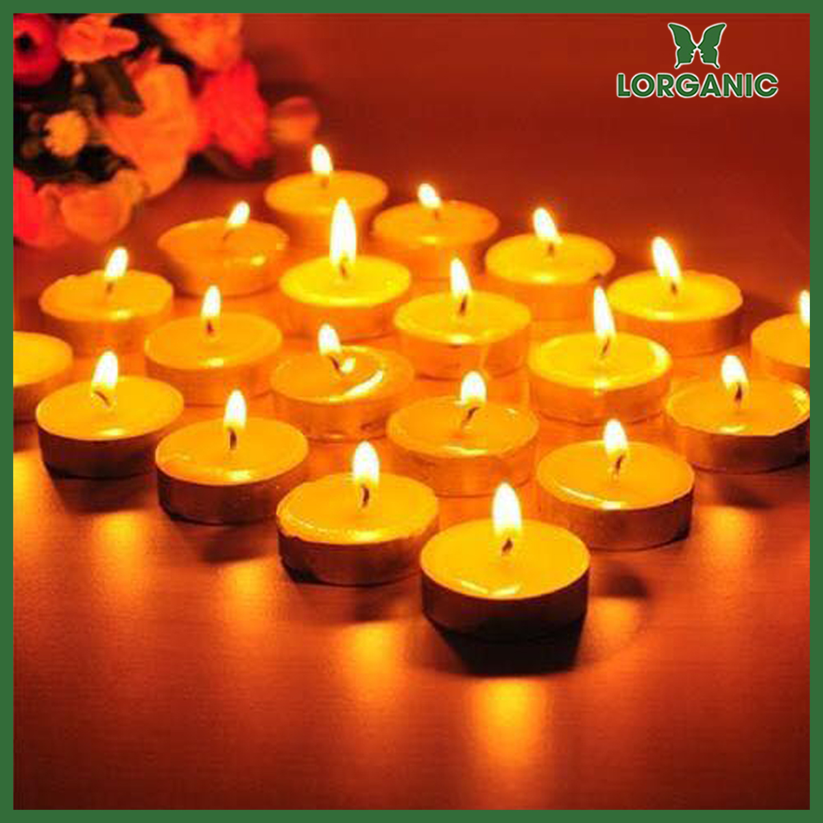 100 Viên Nến Tealight Sáp Cọ 4 giờ Lorganic An Toàn Sức Khỏe/ Dùng kết hợp đèn xông và tinh dầu/ Khử mùi và đuổi côn trùng hiệu quả