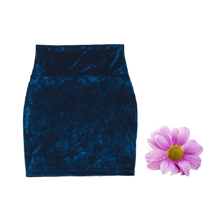 Chân váy ôm dáng ngắn vải nhung tuyết loại 1 màu xanh sậm thiết kế