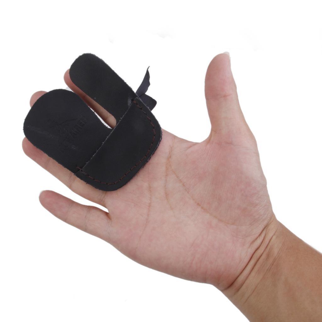 3-4pack Magideal Cow Leather Protection Finger Tab Shooting Archery Glove Black