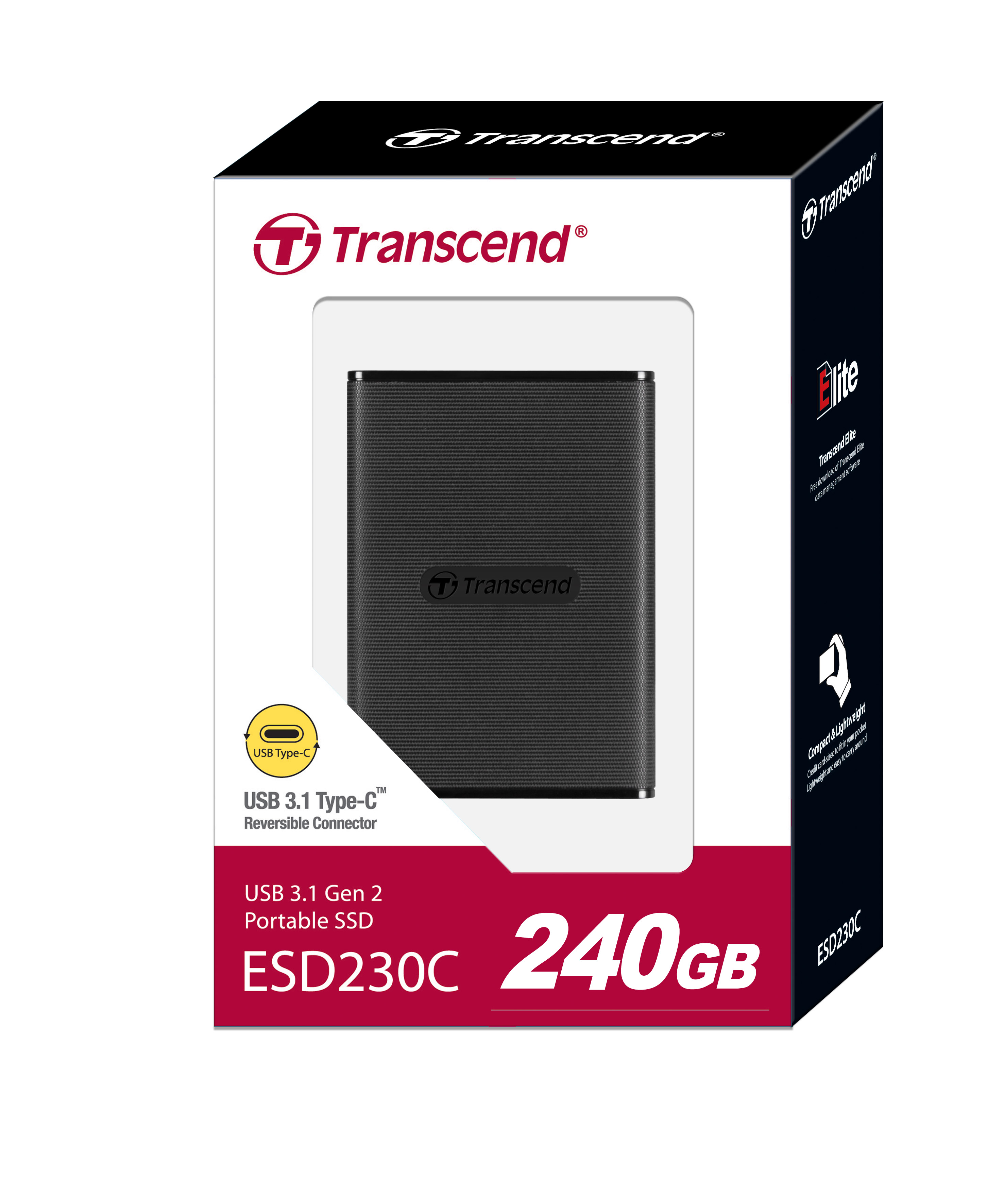 Ổ Cứng Di Động SSD Transcend ESD230C 240GB 2.5&quot; USB Type C - TS240GESD230C - Hàng Chính Hãng