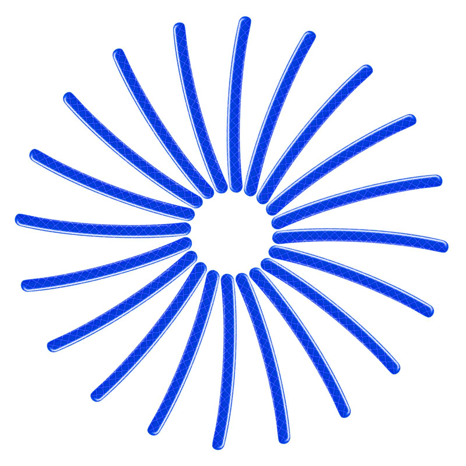 40 Universal Car Wheel Hub Reflective Sticker for Bicycle Night Driving Blue