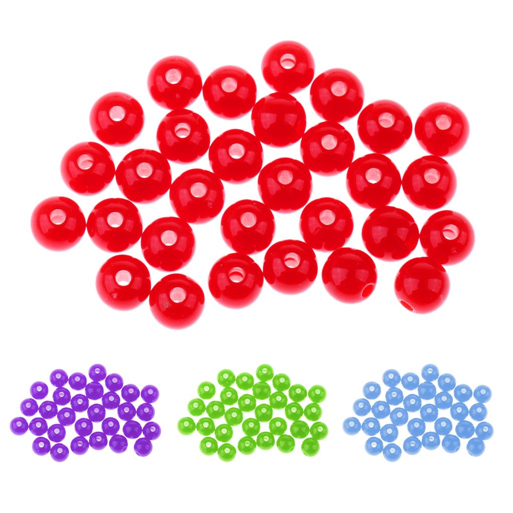 30 Pieces 6mm Blue Fishing Large Fishing Beads Carp Fishing Stop Rigs Bead