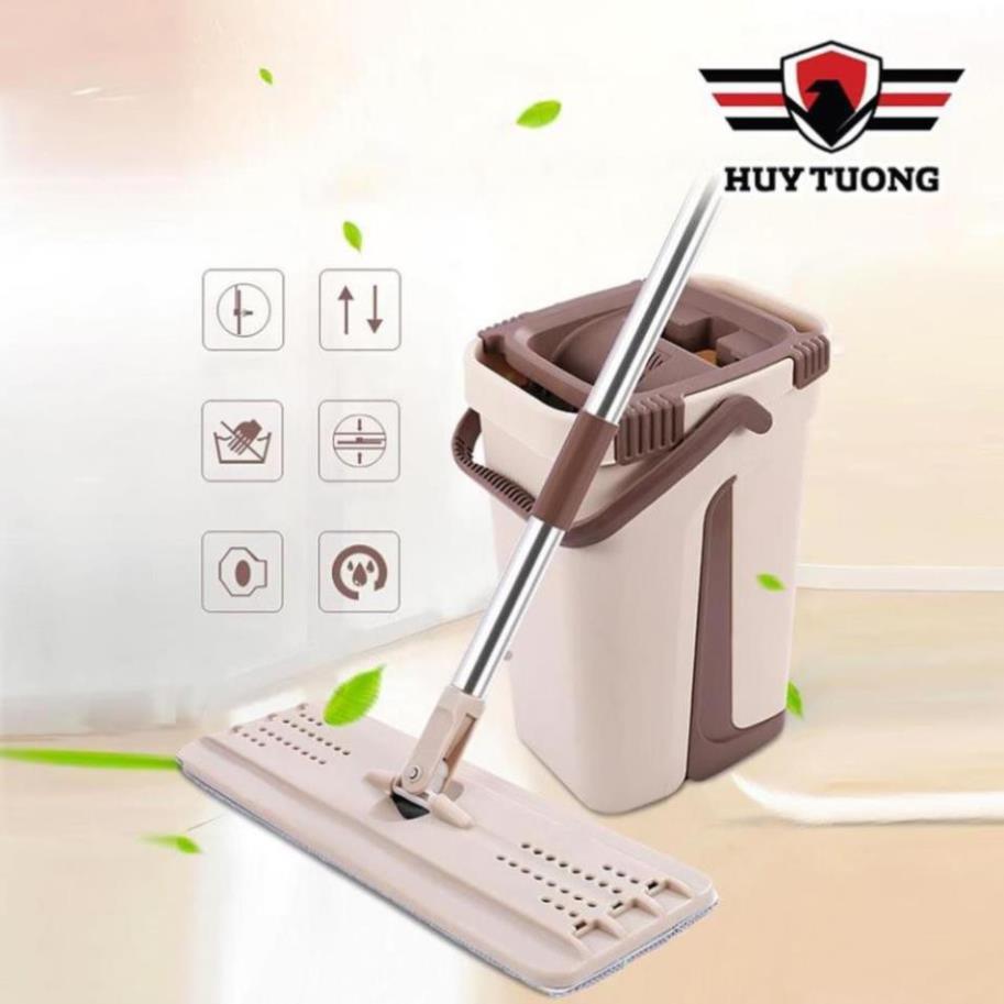 Bộ Cây Lau Nhà, Chổi Lau Nhà Tự Vắt Thông Minh 360 Độ Cao Cấp Tặng Kèm 2 Bông Lau