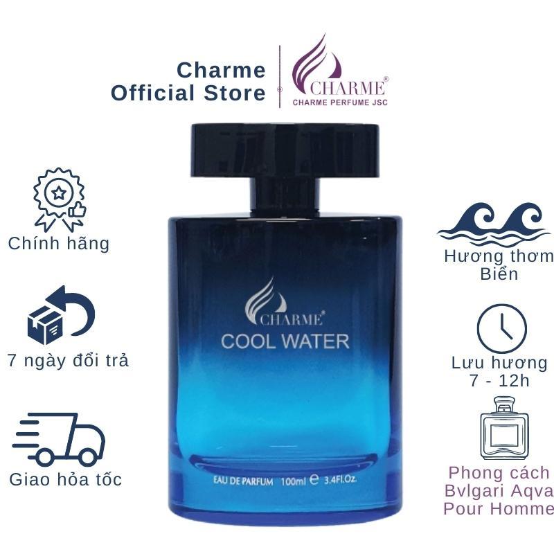 Nước Hoa Nam CHARME COOL WATER 100ml Lưu Hương Lâu Thơm Mát, Mạnh Mẽ và Thanh Lịch Cho Các Quý Ông