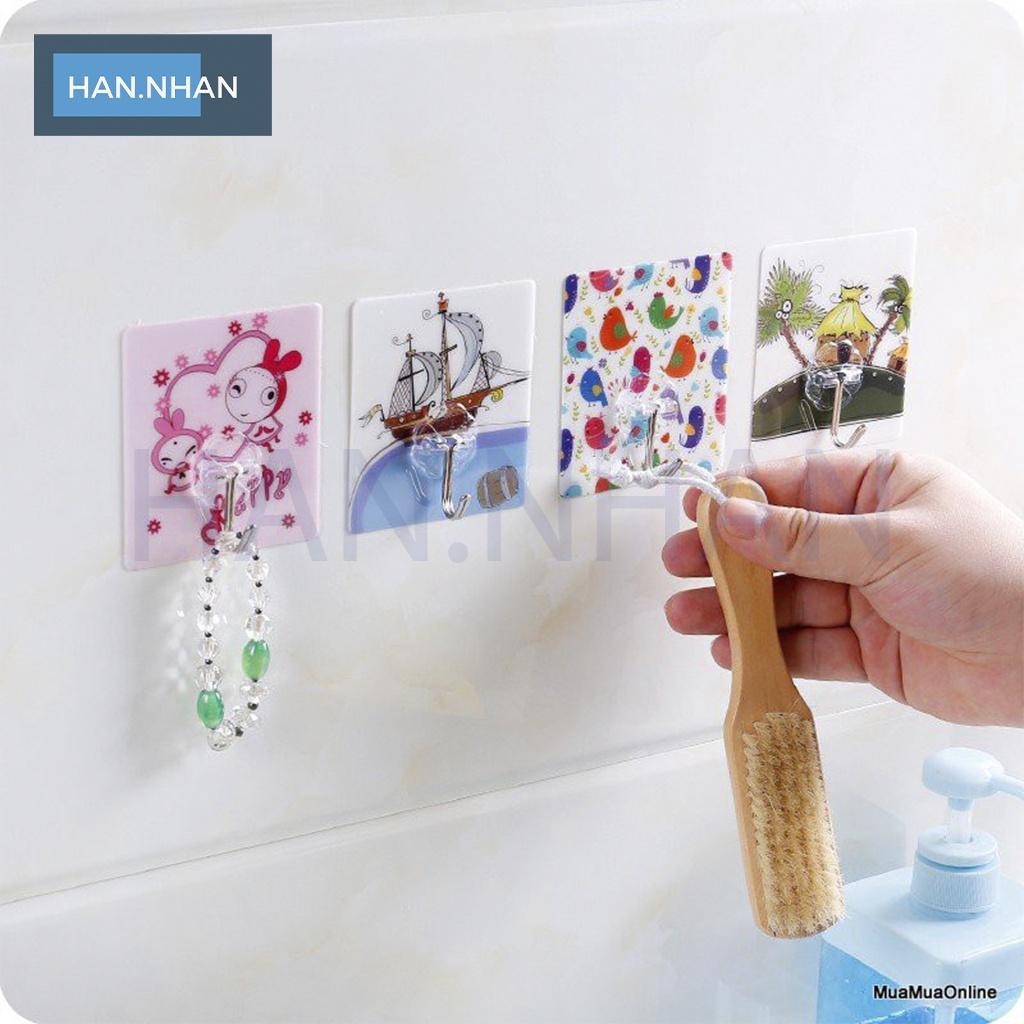 Móc treo đồ dán tường họa tiết tiện dụng cho nhà tắm & nhà bếp