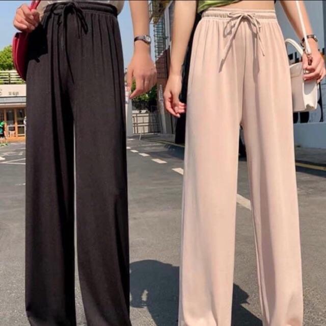 QUẦN ỐNG RỘNG LƯNG THUN COTTON DÀY MỊN MÁT