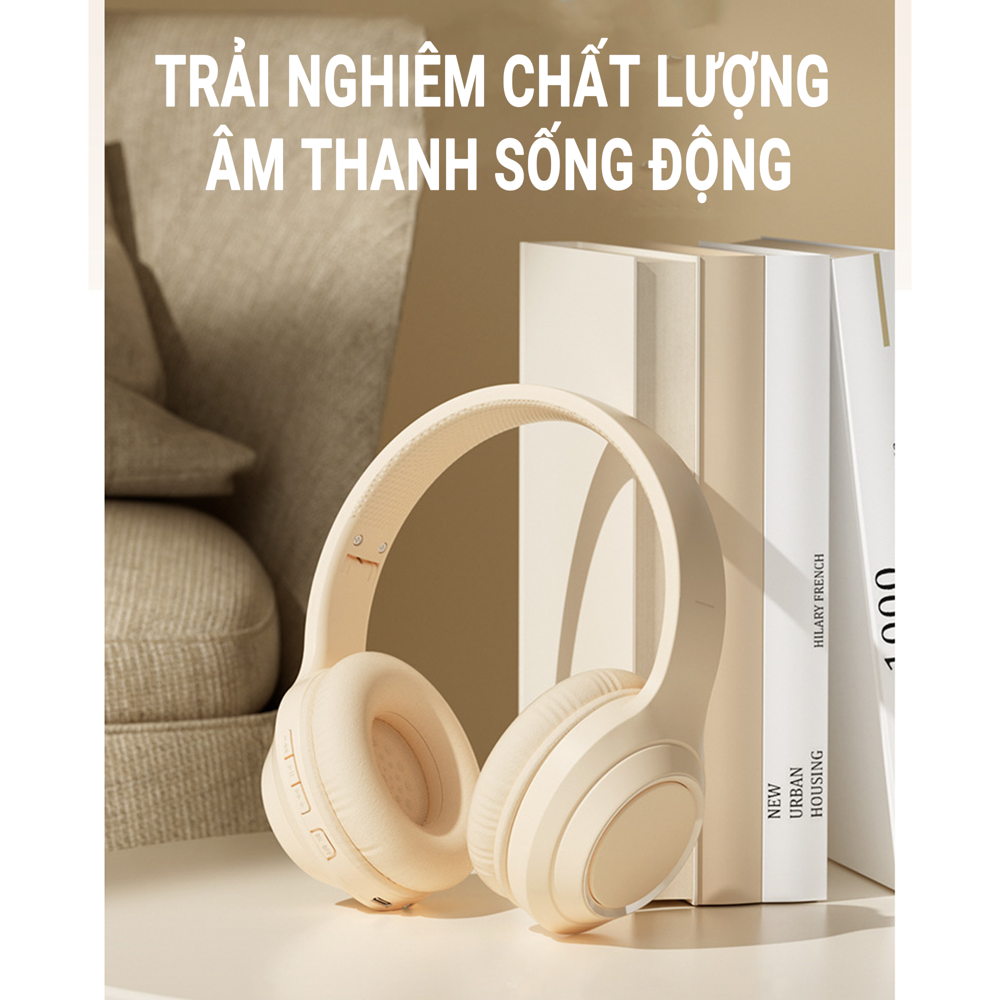 Tai Nghe Bluetooth Chụp Tai , Headphone Không Dây Bluetooth Có Mic Đàm Thoại Tiện Lợi, Có Thể Gấp Gọn , Pin Cực Khỏe Bluetooth 5.3 Cao Cấp TEEMENT - Hàng Chính Hãng Teement