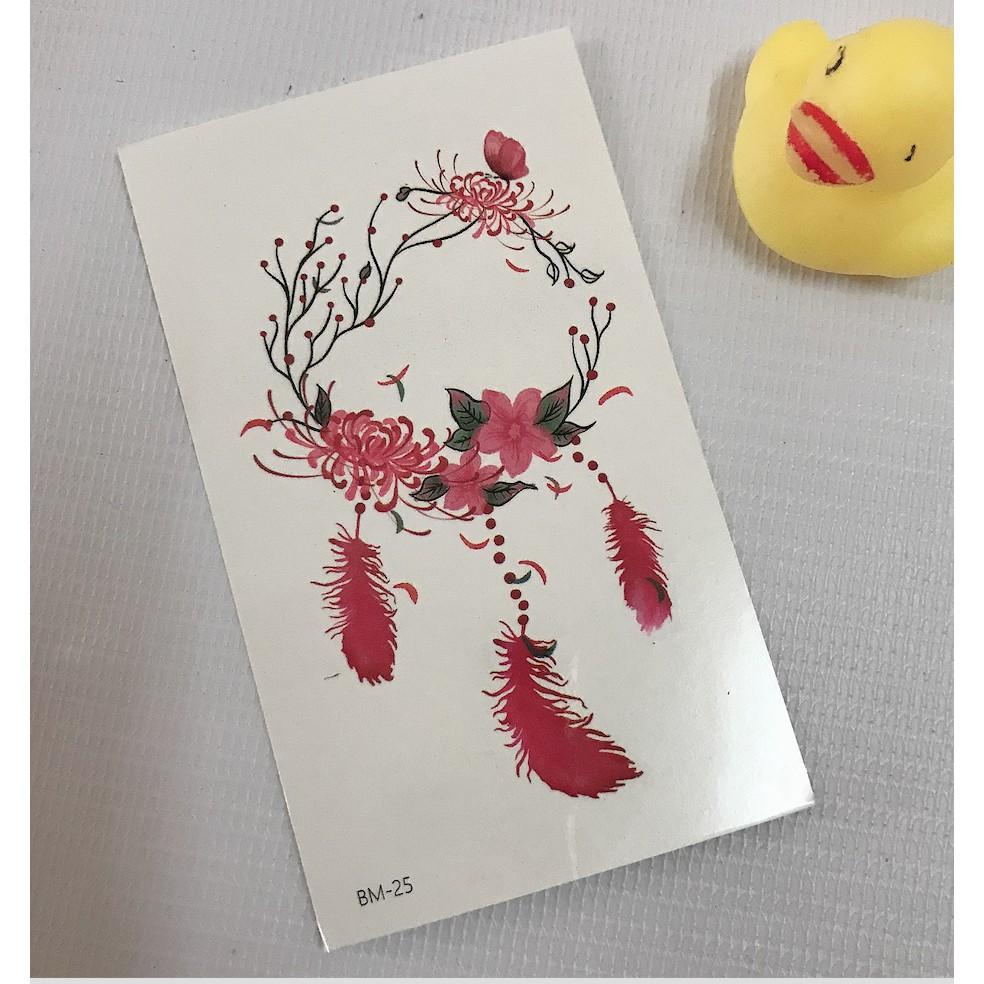 Combo 6 tấm hình xăm dán dreamcatcher 10x6cm- mua 2 combo tặng bắp tay mini 10x20cm