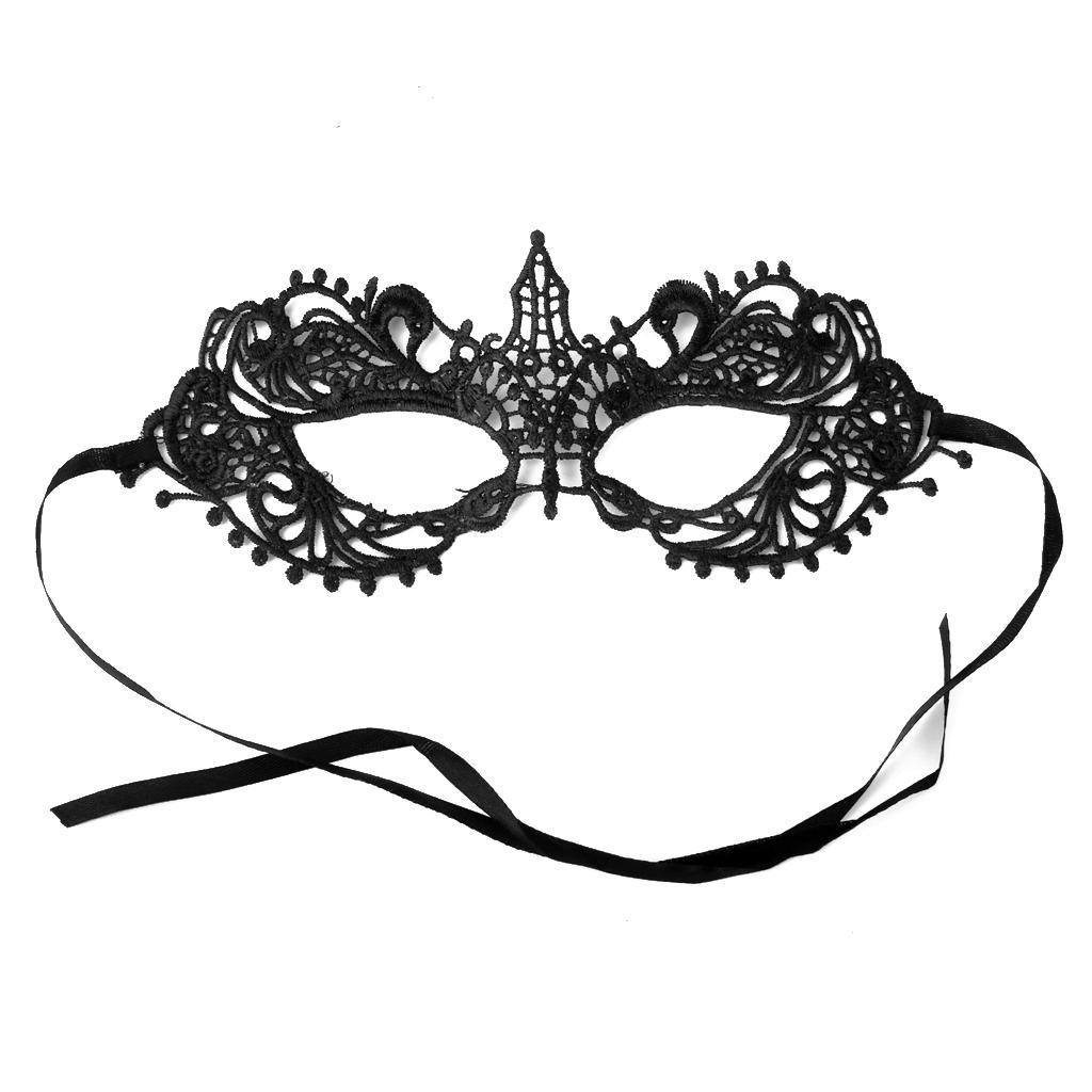 4-7pack Women Black Sexy Venetian Masquerade Pointed Eye Mask Lace Party Fancy