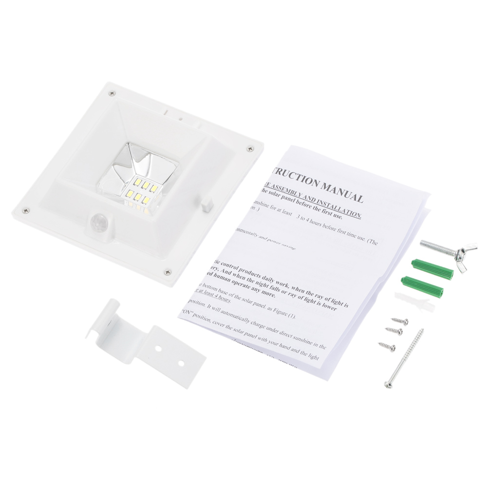 Đèn LED Năng Lượng Mặt Trời Cảm BIến Chuyển Động Gắn Tường Trắng