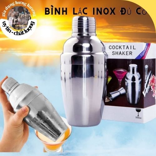 Bình lắc Shaker pha chế cocktail chất liệu inox đủ cỡ chuyên dụng cụ pha chế bartender
