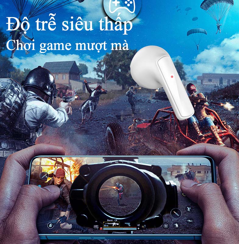 Tai Nghe Bluetooth Gaming Có Mic Chống Ồn Thế Hệ Mới Air1 Tai Nghe Nhét Tai Không Dây Chơi Game Kiểu Dáng Thể Thao Bluetooth 5.1 Cảm Ứng Vân Tay Pin Siêu Trâu - ML002