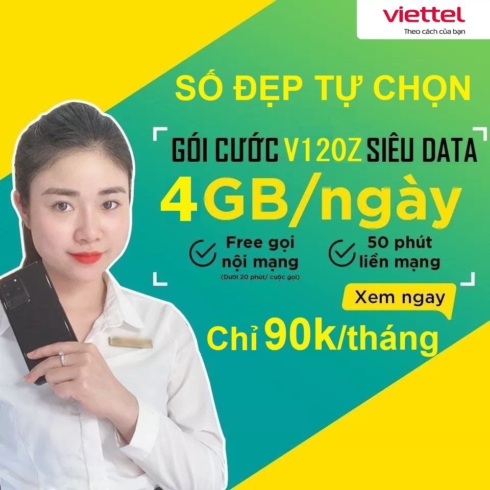 SIM 4G VIETTEL V120Z (V90 2020) - Giao số ngẫu nhiên