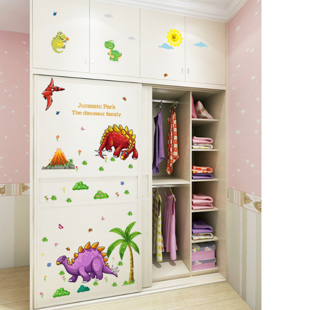 Decal trang trí tường - Khủng Long sắc màu thời cổ cho Bé size lớn