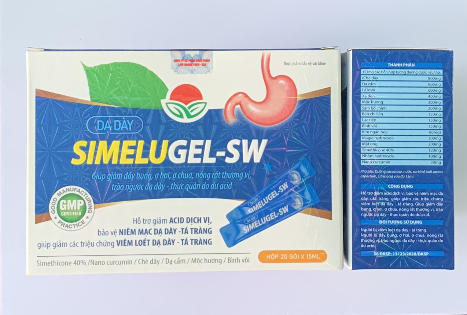Gel dạ dày Simelugel - SW Sunway, hộp 20 gói x 15ml