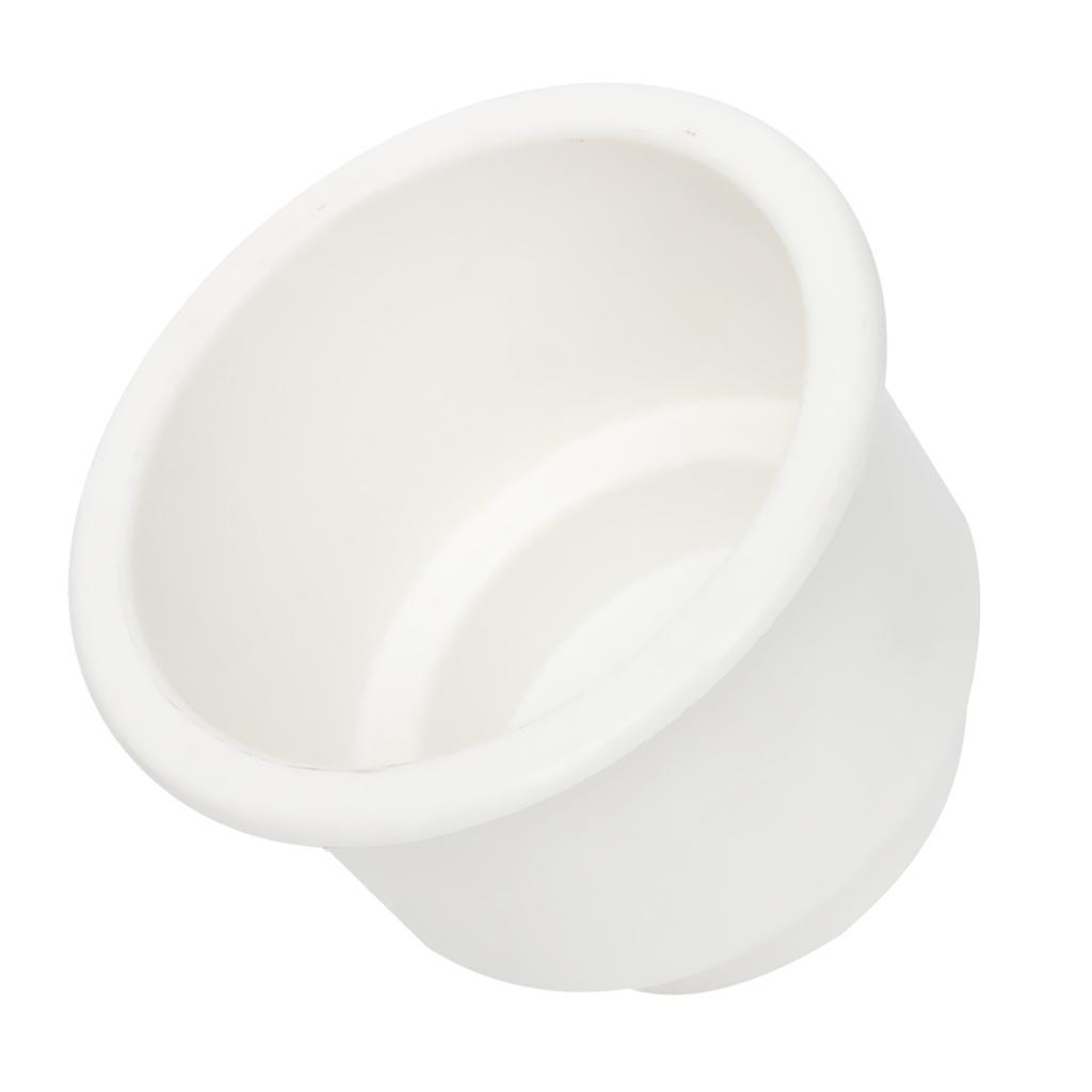 2x Boat Plastic White Recessed Cup Drink Holder for Marine Yacht Truck RV