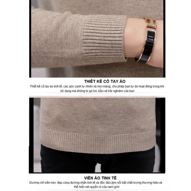Áo len nam cao cổ thời trang nam Menswear , Áo len cổ lọ vặn thừng nhỏ mềm mại, ấm áp với phong cách hàn quốc