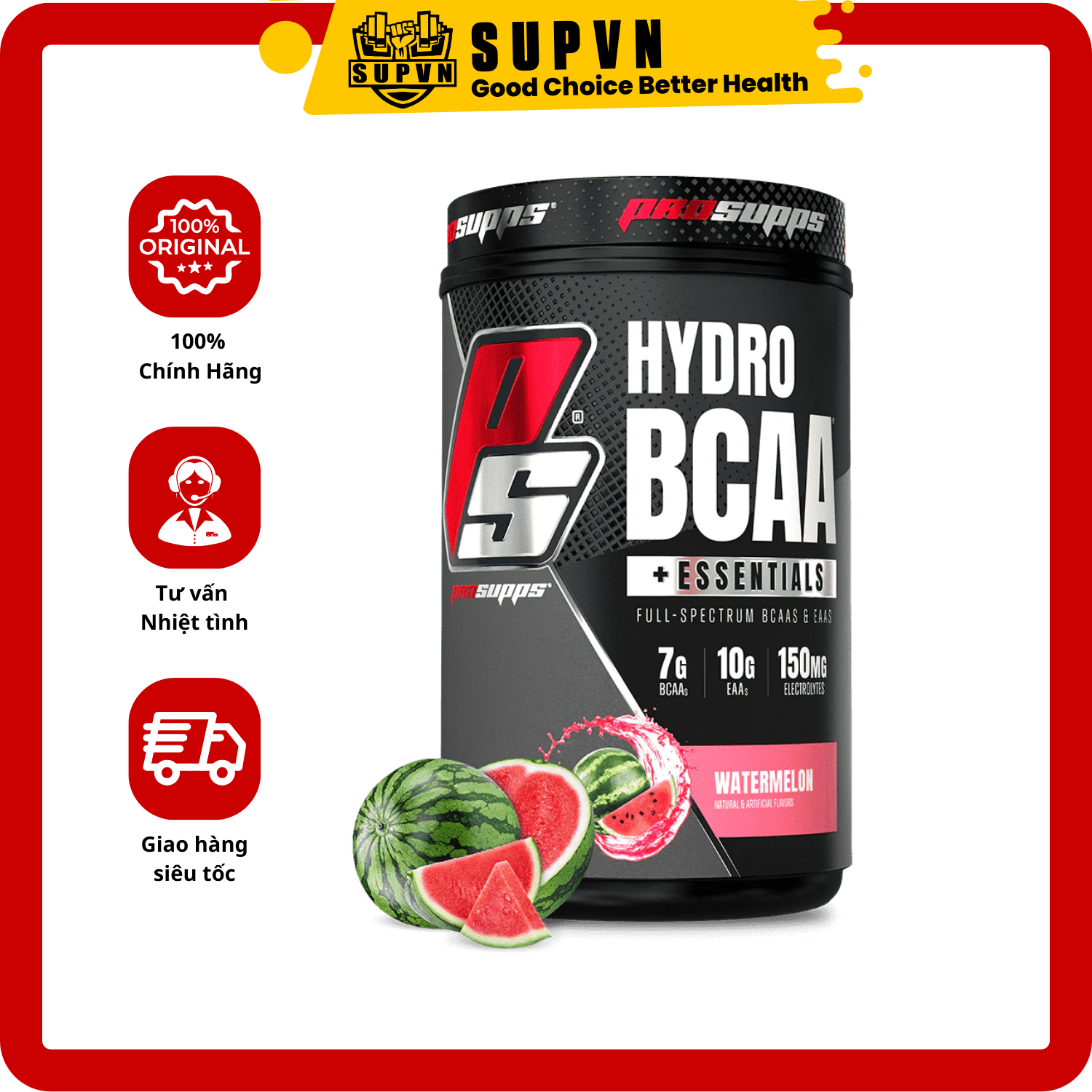 Hydro BCAA 90 Servings ProSupps 3G EAA Kết Hợp Phục Hồi Cơ - Tăng Sức Bền - Watermelon - 90 Lần Dùng