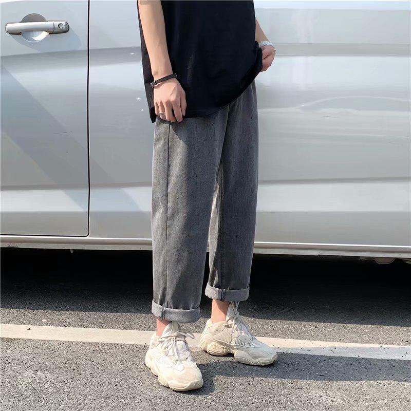 Quần Jeans Ống Đứng Thêu Hoa Thời Trang Cho Nam