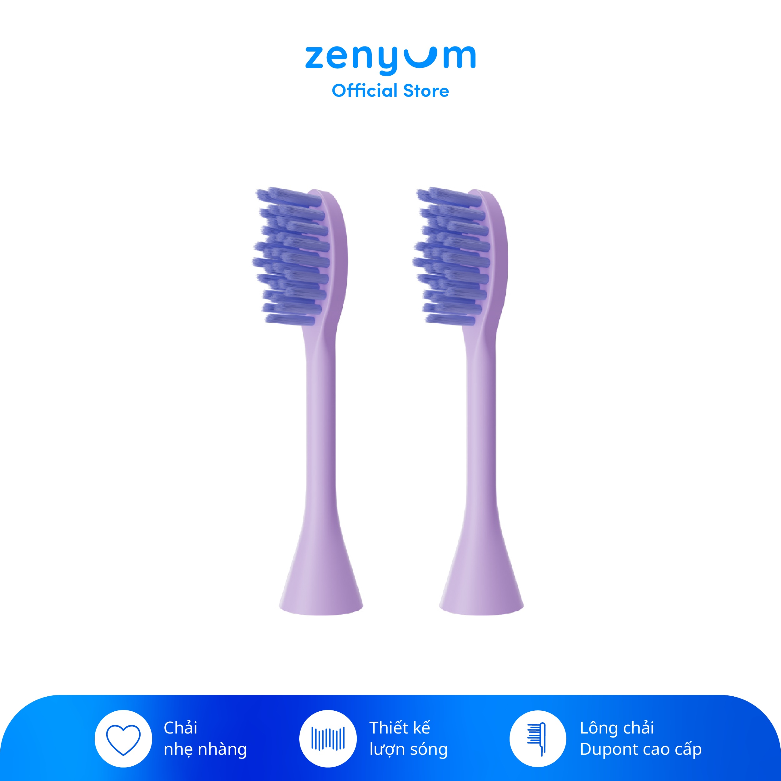 [MỚI] Bộ 2 Đầu thay thế bàn chải điện ZenyumSonic Spark - Màu Tím Lilac / Kem / Xanh Sage