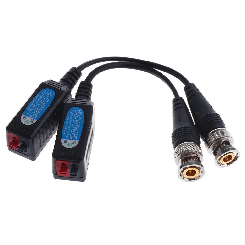 HD Video Balun,Mini Passive Transceivers Coax BNC Gold Plated Connector for Security/Surveillance Camera Systems
