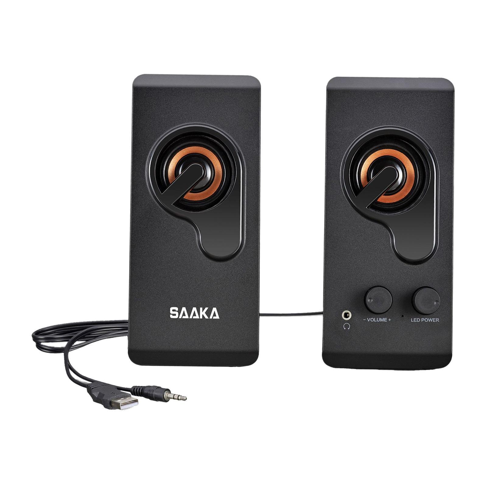 2 Pieces Desktop Table Speaker Computer Speakers for Multimedia Monitor Home Travel
