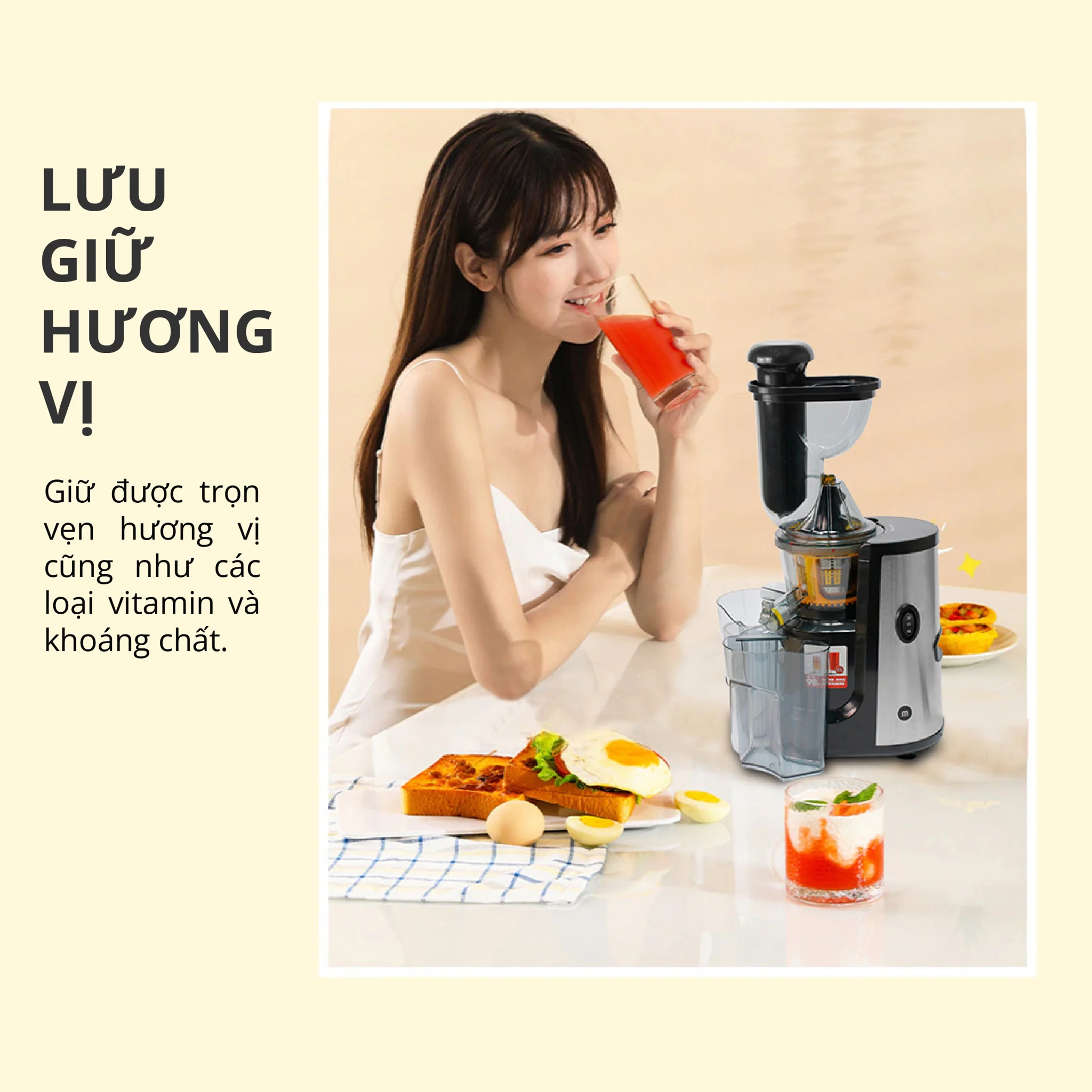 Máy Ép Trái Cây cao cấp Mishio MK313 Slowjuicer motor đồng trọng lượng máy 8.0kg