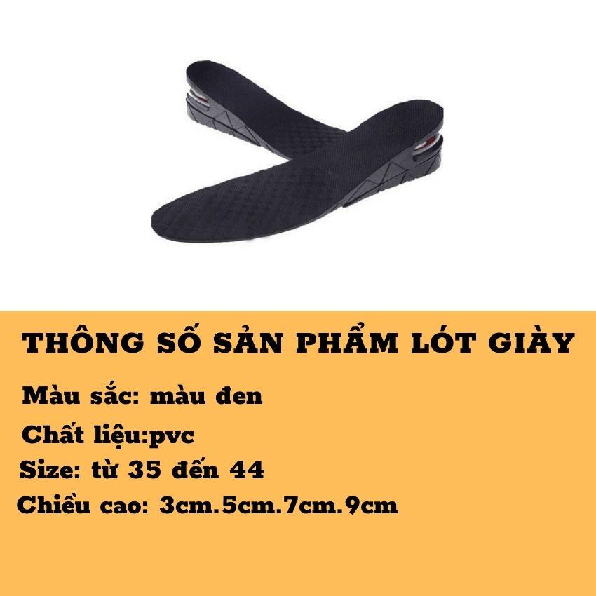 Lót Giày Tăng Chiều Cao Đệm Khí Khử Mùi Êm Chân Đủ Size LG02