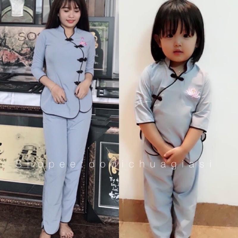Đồ Lam đi Chùa Xéo Thêu Hoa Sen
