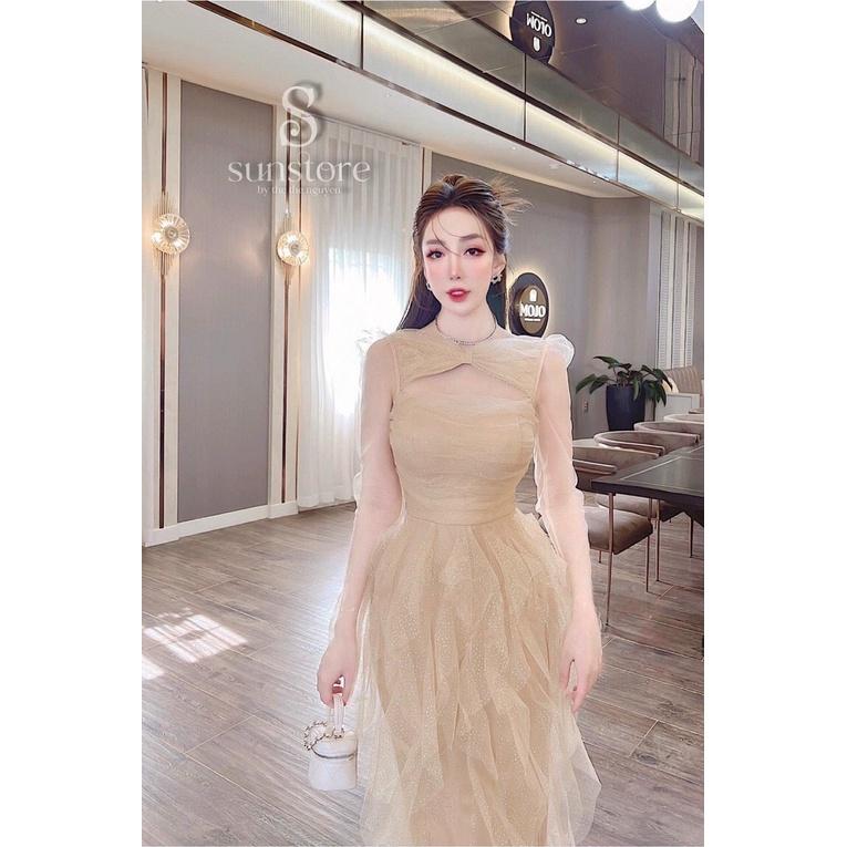 ĐẦM LƯỚI CAO CẤP DÁNG DÀI THIẾT KẾ CHUẨN SHOP CÓ LƯỚI TUA RUA CỰC SANG CHẢNH LUN NHA CÁC NÀNG - hồng