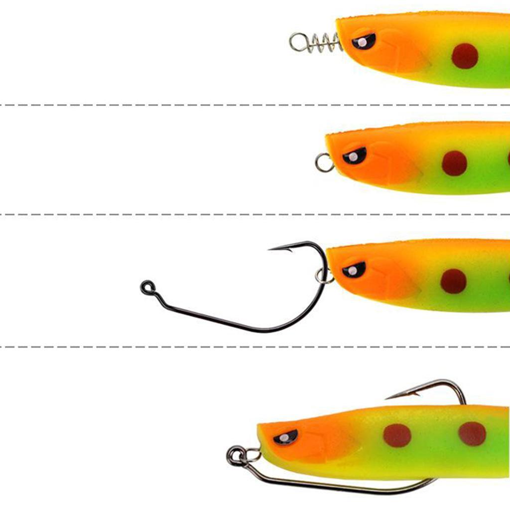 50pcs/Box Twist Lock Fishing Hooks Centering Pin Spring Fish Hooks Kit Fishing Baits Lure Rigs for Soft Lure Bait Worm