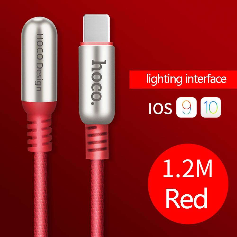 Cáp sạc Lightning Hoco U17 (Đỏ) - dài 1.2M- Hàng chính hãng