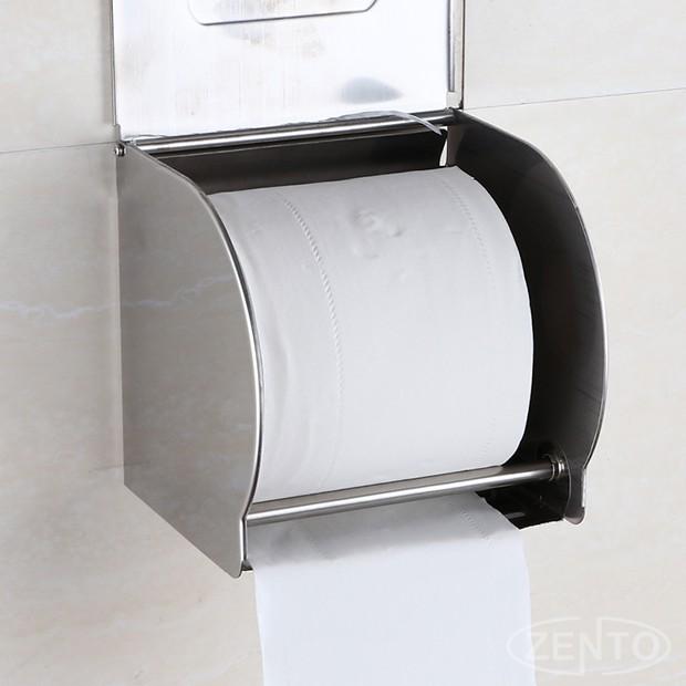 Hộp đựng giấy vệ sinh loại kín che chắn nước cao cấp bằng Inox