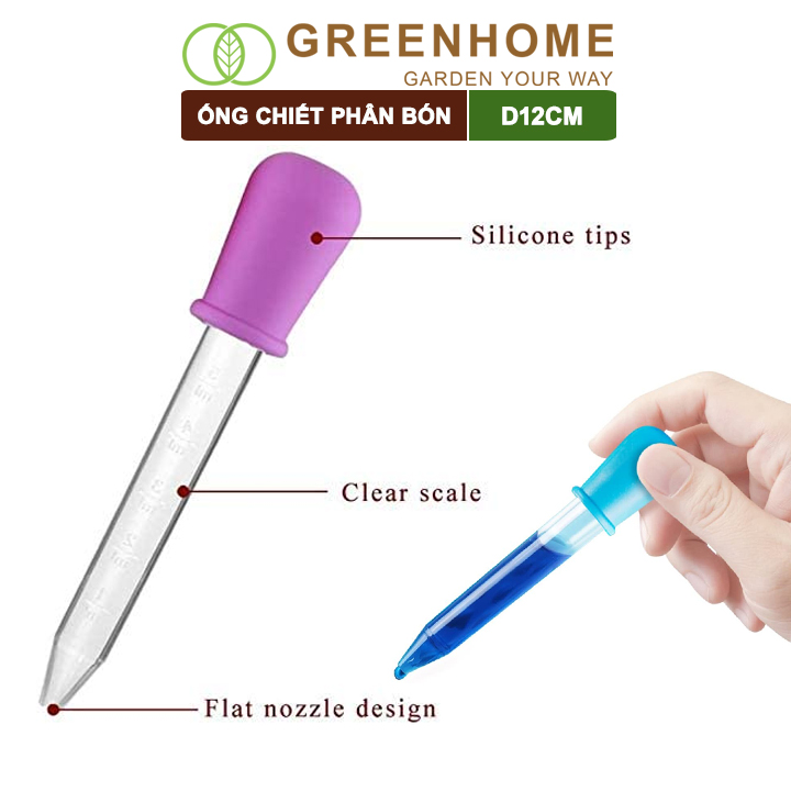 Ống chiết phân bón dạng nước, D12cm, có vạch định lượng 5ml, màu ngẫu nhiên |Greenhome