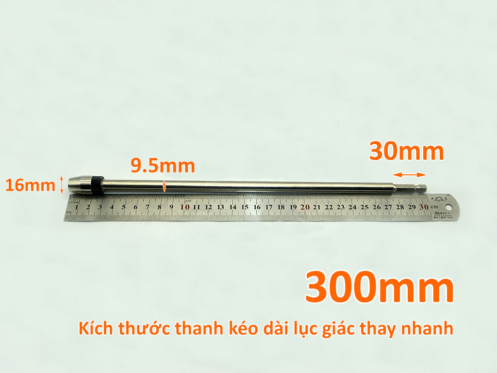 Thanh kéo dài lục giác thay nhanh 300mm cho máy bắt vít