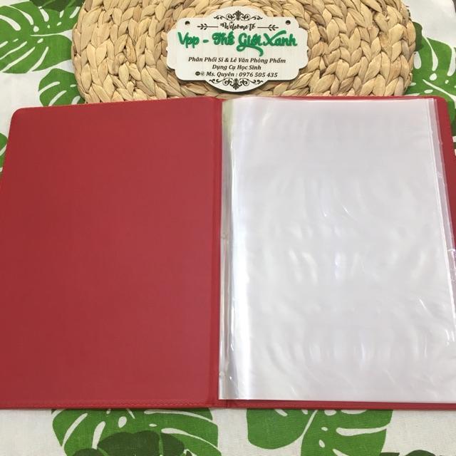 Bìa menu da khổ lớn 10 lá 205 may viền (24*32cm)