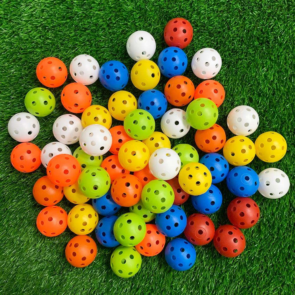 24PCS/Túi 42mm luồng nhựa có màu đục lỗ trong nhà thực hành bóng golf Màu sắc: 24 chiếc hỗn hợp