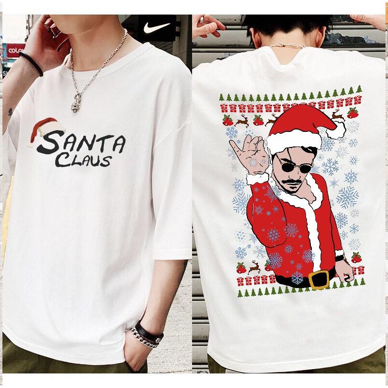  Áo Tay Lỡ Unisex Santa Claus Xmas Cho Mùa Giáng Sinh Cao Cấp | Áo Ông Già NOEL Tshirt