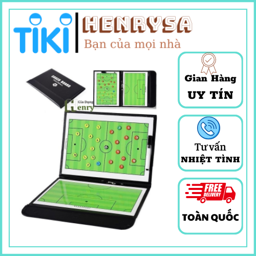 Bảng chiến thuật bóng đá, sa bàn chiến thuật dành cho huấn luyện viên gấp gọn có kèm bút - Henrysa