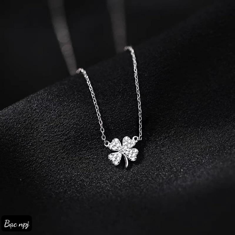 Dây chuyền cỏ 4 lá, Vòng cổ liền mặt Bạc ta cho nữ ️ SIÊU RẺ ️ - Bạc Npj